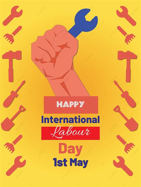 Happy International Labor Day 1st May New Yellow Vector Background