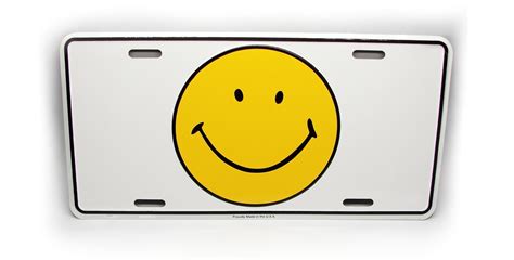 Smiley Emoji Happy Face 3d Embossed Metal Car License Plate Etsy