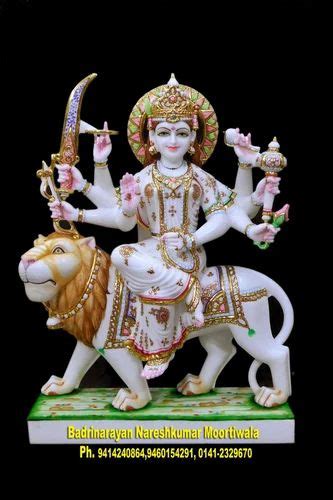 Multicolor Painted Marble Durga Statue For Worship At Rs 35000 In Jaipur