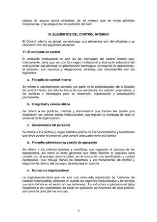 Marco Conceptual De Control Interno Gubernamental Pdf