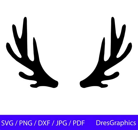 Reindeer Antlers Silhouette Svg Reindeer Antlers Svg Deer Etsy