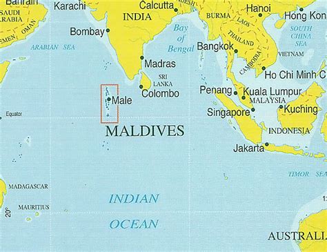 Maldives Indian Ocean Map - Brenda Tatiania