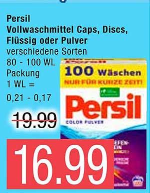 Persil Vollwaschmittel Caps Discs Flüssig Oder Pulver Angebot bei