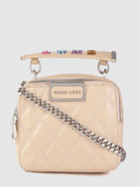 Buy Guess Beige Quilted Structured Handheld Bag With Detachable Sling