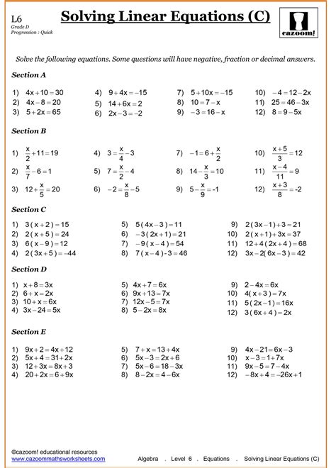 Math Worksheets Grade 9 Fractions