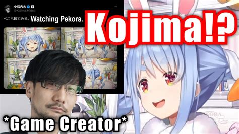 Pekora React To Hideo Kojima Watching Her Stream Youtube