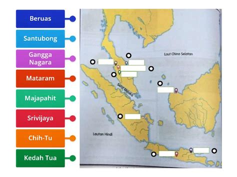 Lokasi Kerajaan Melayu Awal SEJARAH TAHUN 4 Labelled Diagram