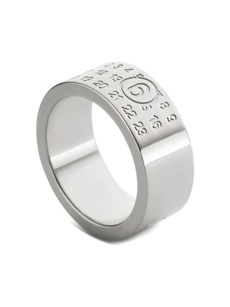 Mm Maison Margiela Numbers Motif Ring Silver Farfetch