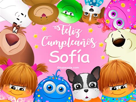 Tarjetas de cumpleaños con nombre Sofía postales cumpleaños Sofía