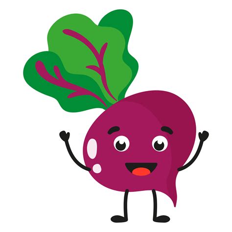 Vector Cartoon Cheerful Cute Beet Character Vector Art At Vecteezy