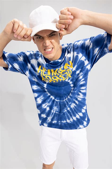 Buy Mens Human Error Blue Tie Dye Oversized T Shirt Online Snitch