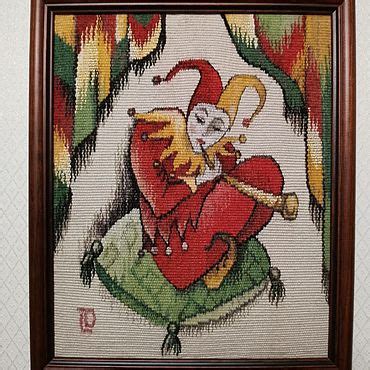 Панно "Роза на белом". Гобелен ручной работы – заказать на Ярмарке ...