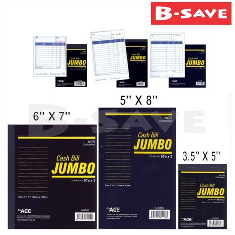 Uni NCR Bill Book Jumbo 2ply U 3585 U 5885 U 6785 Uni Bill Book