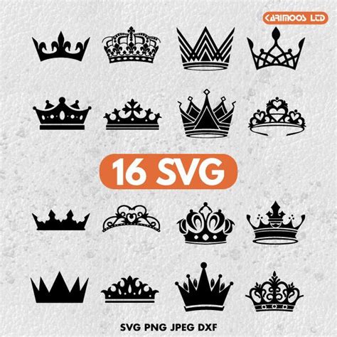 Free 253 Silhouette Queen Crown Svg SVG PNG EPS DXF File