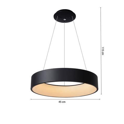 Colgante Led Dimerizable Phoenix 17W 45 Cm Negro Serlux