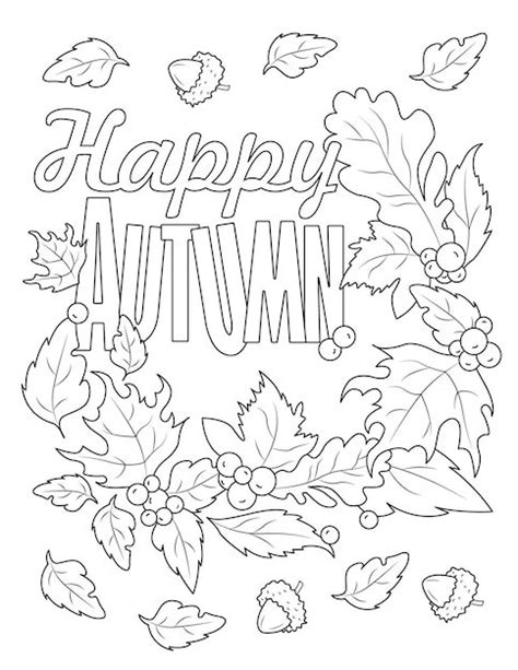 Happy Fall Coloring Pages Printable for Free Download