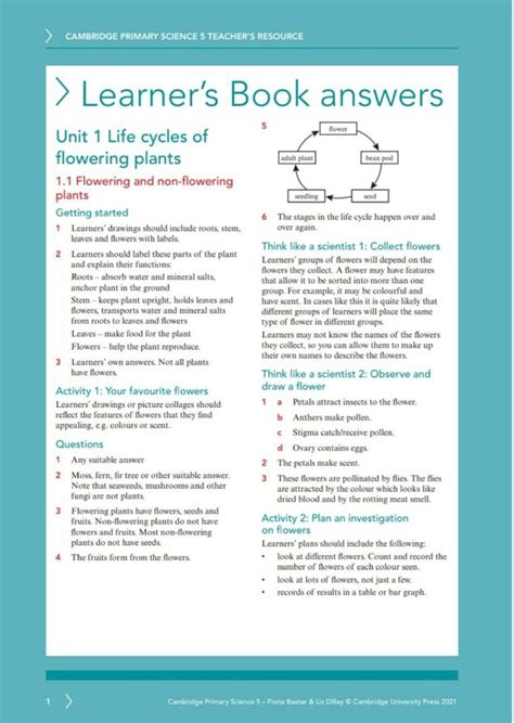 T I V Cambridge Stage Science Answer Key P N S Ch Learners