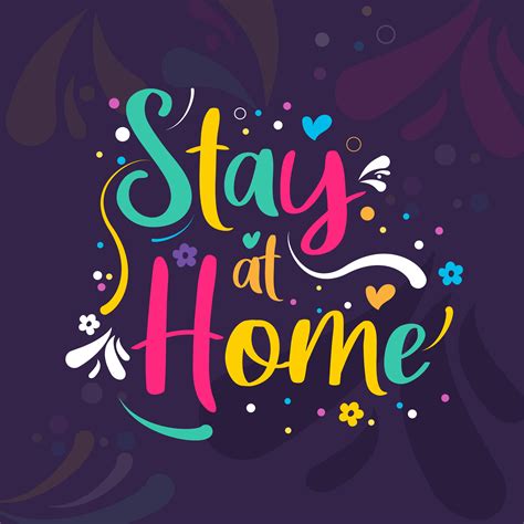 Stay at home colorful word art 1100004 Vector Art at Vecteezy