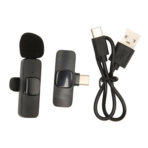 USB C Wireless Lavalier Microphone Plug Play Automatic Pairing Type C