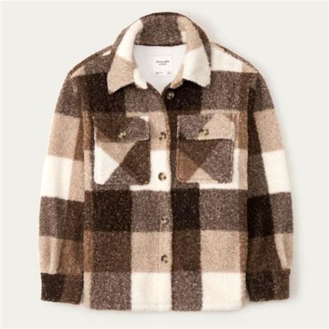 Abercrombie Fitch Cozy Shirt Jacket In Super Soft Sherpa Fabric