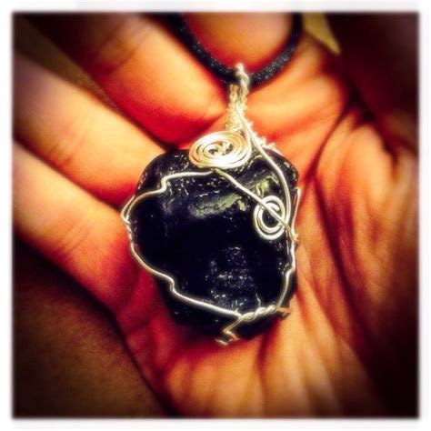 Apache Tear Obsidian Necklace Wire Wrapped Etsy Obsidian Necklace