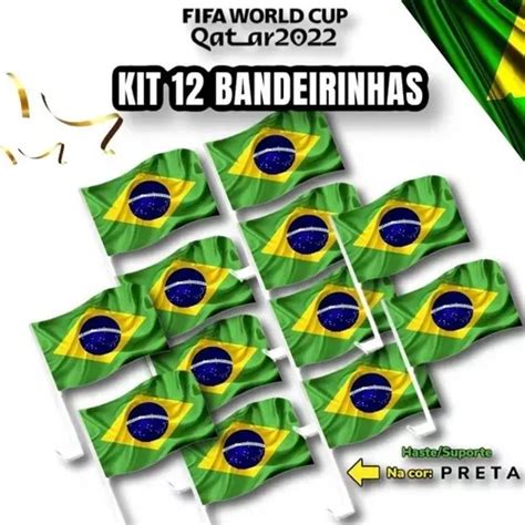 Kit 12 Bandeiras Tecido Premium Carro Vidro Brasil Copa 2022 MercadoLivre