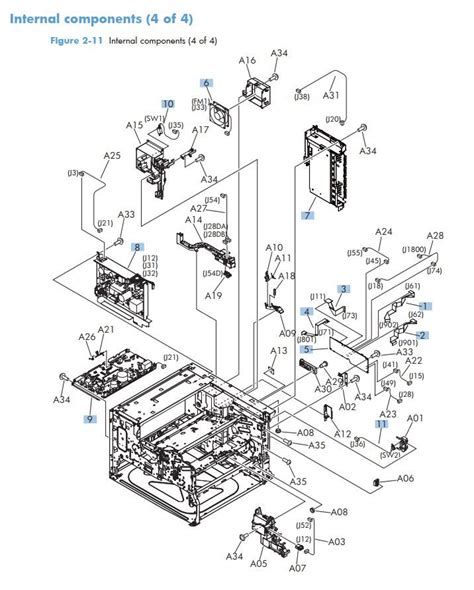 Hp M712 Laser Printer Parts Diagrams