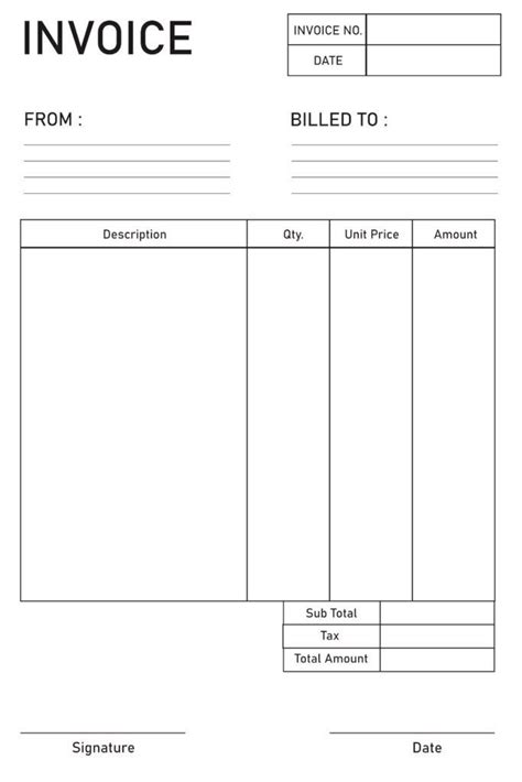 Free Printable Blank Invoice Template PDF - Streamlined Invoicing Solution