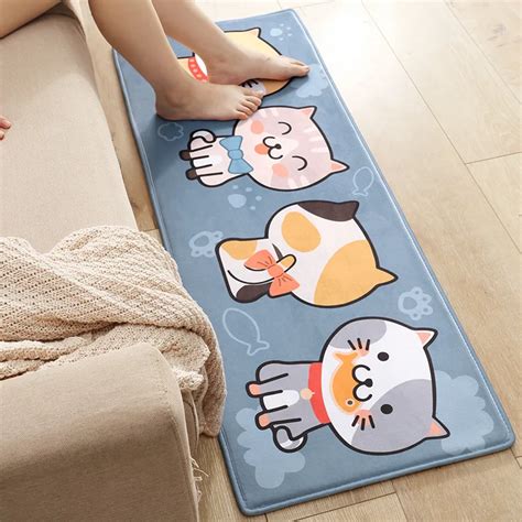 Welcome Door Mats Cartoon Dog Cat Mat Indoor Bathroom Kitchen Bedroom