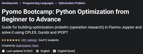 Udemy Pyomo Bootcamp Python Optimization From Beginner To Advance