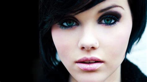 Hd Wallpaper Brunettes Women Closeup Blue Eyes Mellisa Clarke Faces People Mellisa Clarke Hd