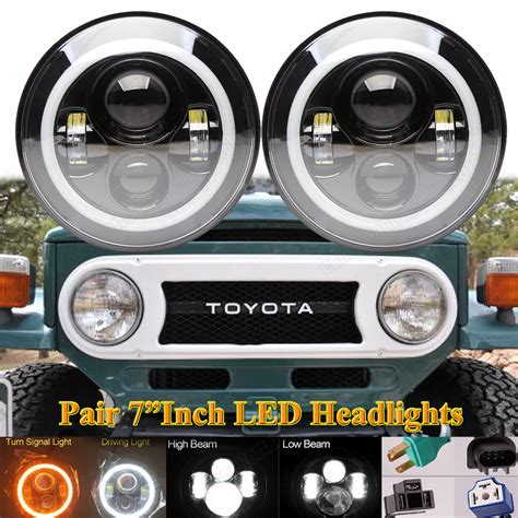 X Upgrade Led Headlights Hi Low Beam For Toyota Land