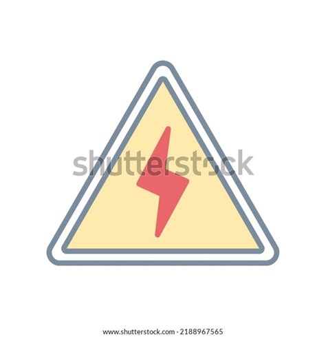 Electricity Warning Icon Colorful Filled Line Stock Vector Royalty