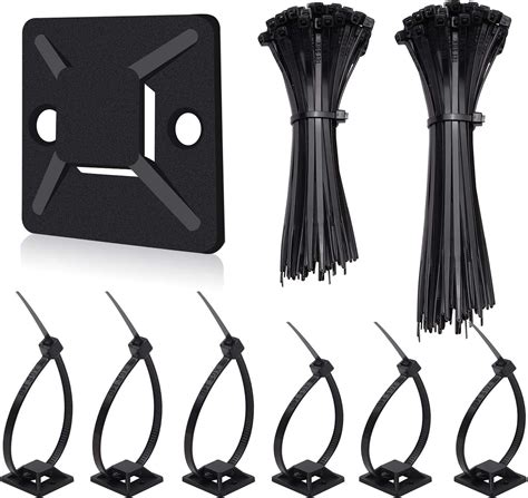 Pcs Cable Zip Ties Pcs Self Adhesive Wire Tie Mount Base Holders