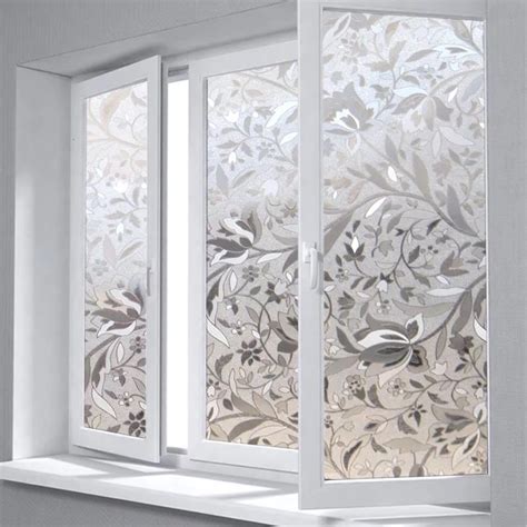 Electrostatic 3D Privacy Window Film Tulip Flower Frosted Decorative