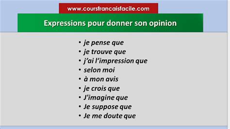 Les Verbes D Opinion Le On