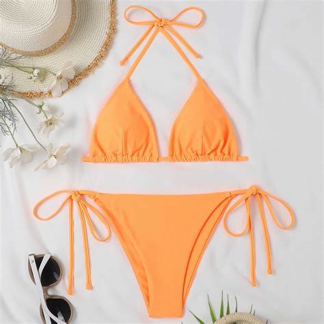 Snowsong Swim Suits Bikini Sets New Orange Strapless Swimsuit With