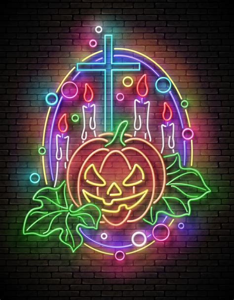 Neon Halloween Cards Collection On Behance