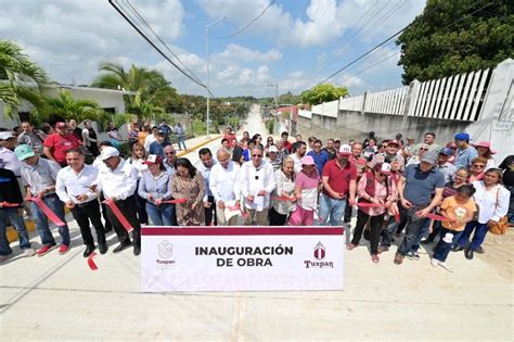 El Heraldo De Tuxpan Inauguran Pavimentaci N De Calle Ixc Atl