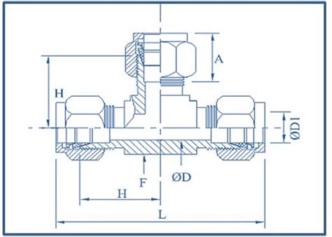 Brass Tee Union Double Ferrule Compression Tube Fittings