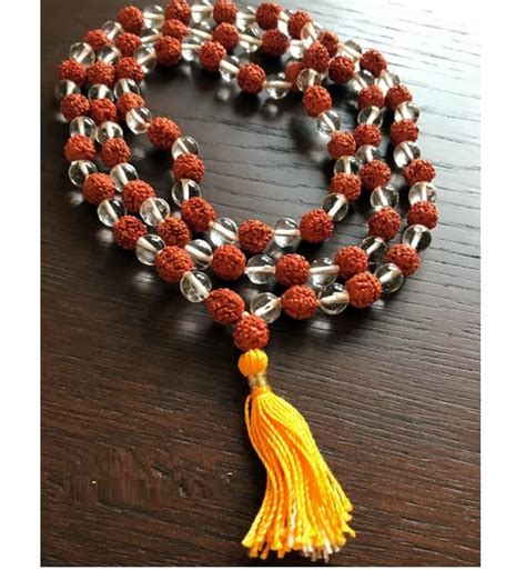 DeepMines Sphatik Rudraksha Mala Original Certified 108 Beads रदरकष