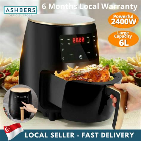 Digital LCD Touch Screen Air Fryer 6L Electric Hot Air Fryers For