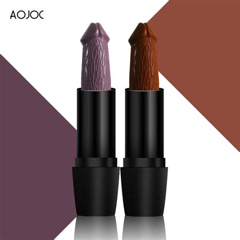 Fashion Color Beauty Red Lips Baton Matte Lipstick Penis Head Tint