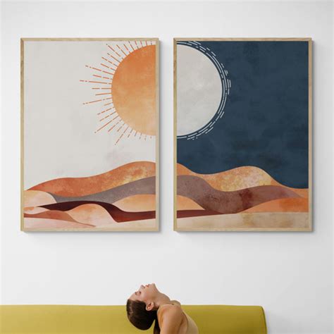 Papierinkhouse Moon Desert Printed Wall Art Diptych Temple And Webster