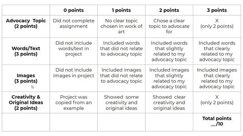 Advocacy Project Rubric Youtube