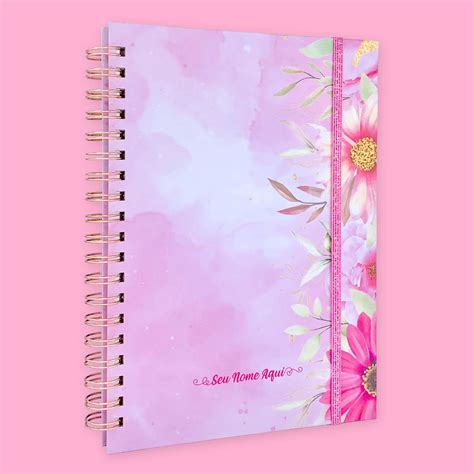 Caderno Personalizado Universit Rio Mat Rias Flor Rosa Elo