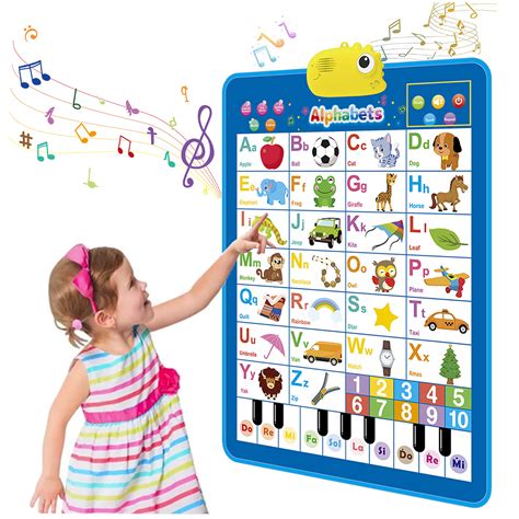 DISEN Upgraded Electronic Alphabet Poster Toddler Toys, Interactive ...