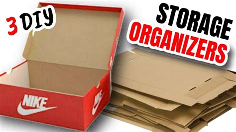 3 Simple Diy Organizers For Storage From Cardboard Boxes Handmade Craft From Cardboard Boxes