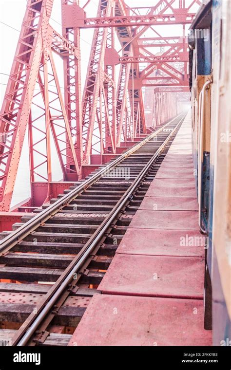 Hardinge Bridge, steel railway bridge over the river Padma in western ...