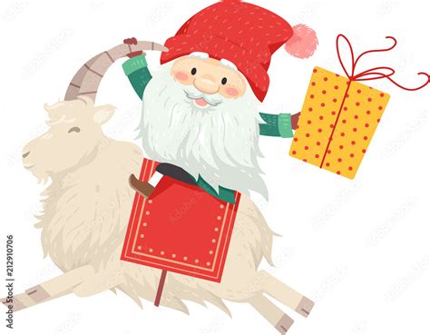 Man Jul Tomte Yule Goat T Illustration Stock Vector Adobe Stock